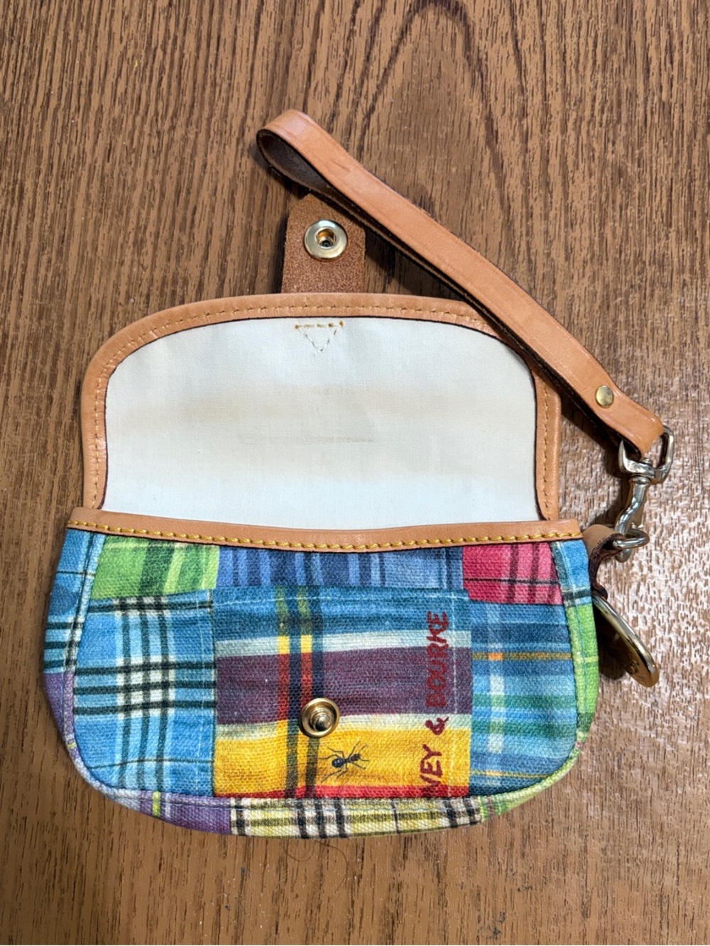 Dooney & Bourke/Disney Plaid Leather-Trim Wristlet - Picture 3 of 5